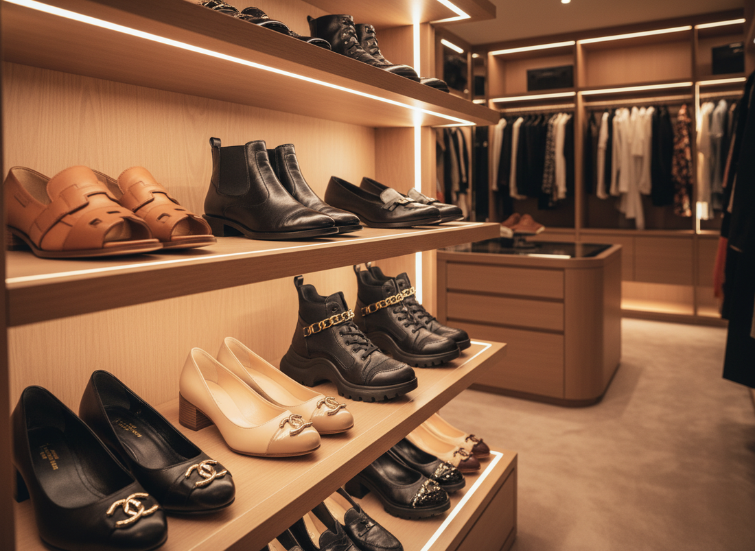 Leather bags, shoes and jackets arranged for care in Singapore's humid climate