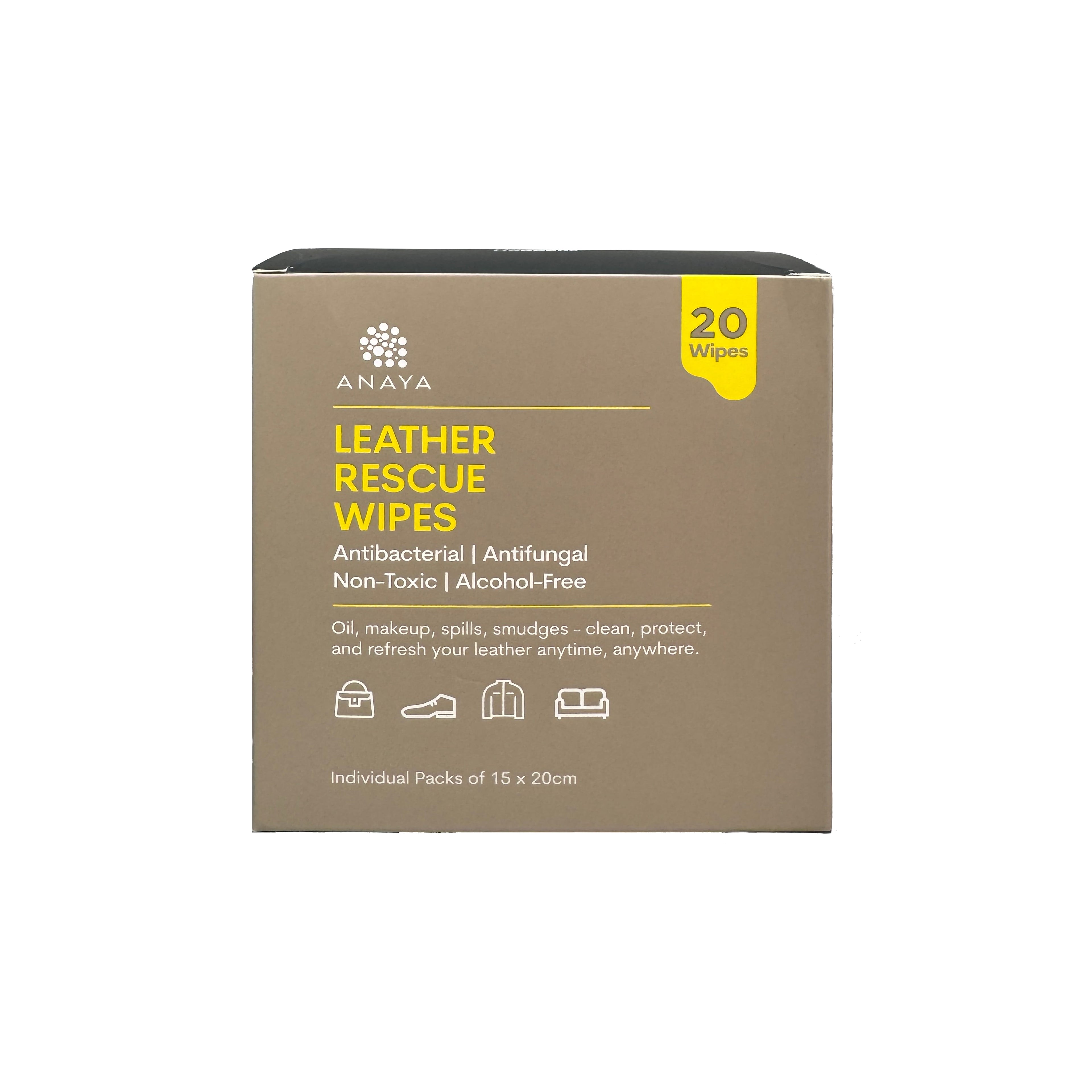 Anaya Leather Rescue Wipes box