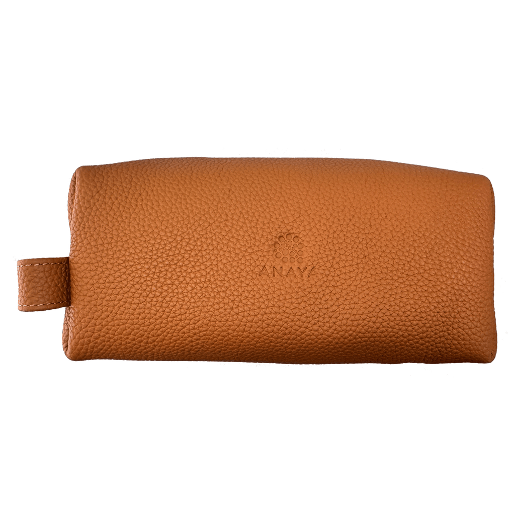 Calf Leather Pouch Set Brown