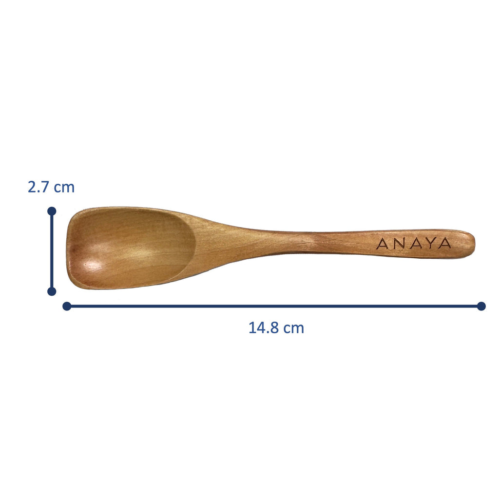 Bamboo honey spoon in use