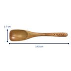 Bamboo honey spoon in use